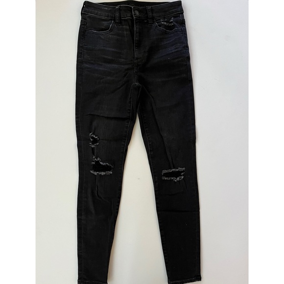 American Eagle Next Level Stretch Distressed Super Hi Rise Jeggings Size 2 Short - Picture 1 of 8